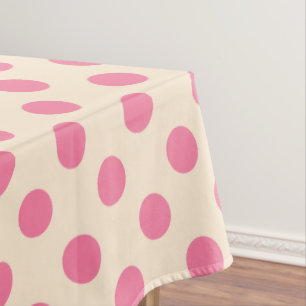 Nappe Pois roses à la crème