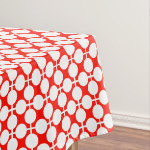 Nappe pois rouge et blanc point et chèque motif est fa