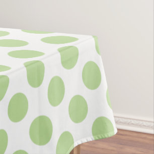 Nappe Pois verts à la menthe blanche