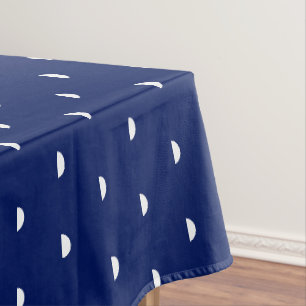 Nappe Polka blanc bleu marine moderne point chic motif