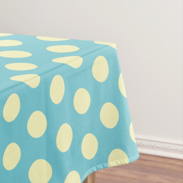 Nappe Polka jaune point sur bleu modifiable) Arrière - p (In Situ)