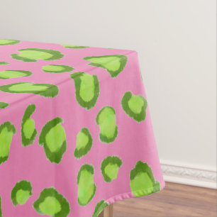 Nappe Poster de animal Motif léopard moderne vert rose