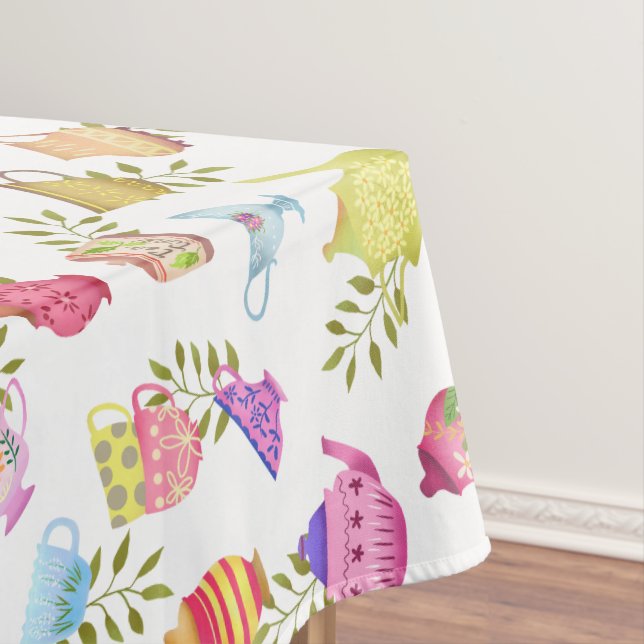 Nappe Pots de thé et tasses blanc (In Situ)