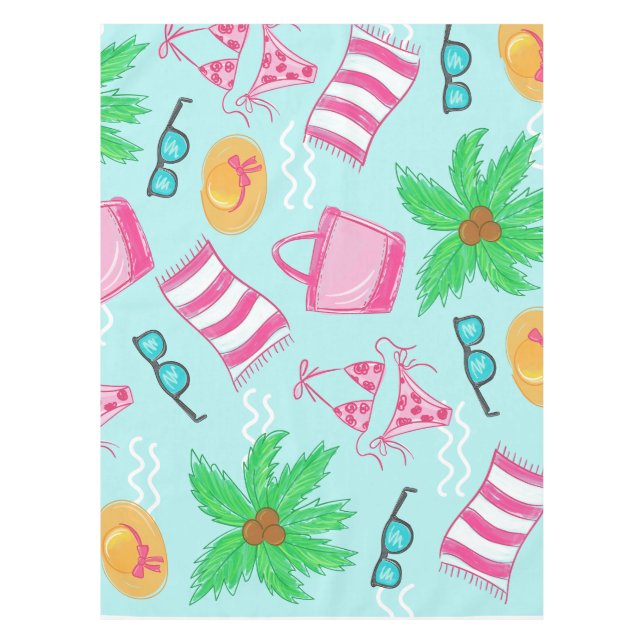Nappe Préppy Beach Bikini Serviette Palm Tree (Devant)