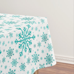 Nappe Pretty Green Flammes de neige de Noël sur Hiver Bl