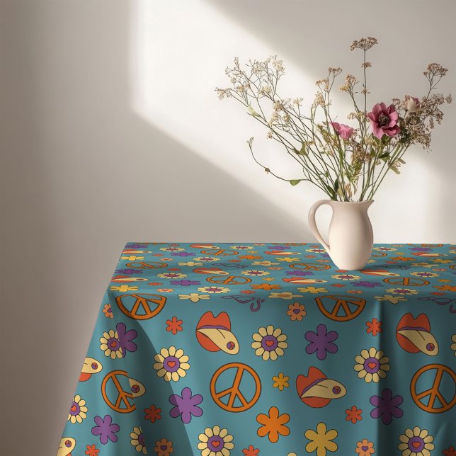 Nappe Psychedelic Tablecloth Retro Pastel Mood Piece (Psychedelic Tablecloth Retro Pastel Mood Piece)
