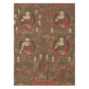 Nappe Quatre bouddhas dans le bouddhisme terrestre pur