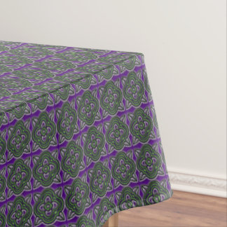 Nappe Quatrefoils croise le vert et le pourpre