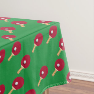 Nappe Raquette de ping-pong et boule sur vert