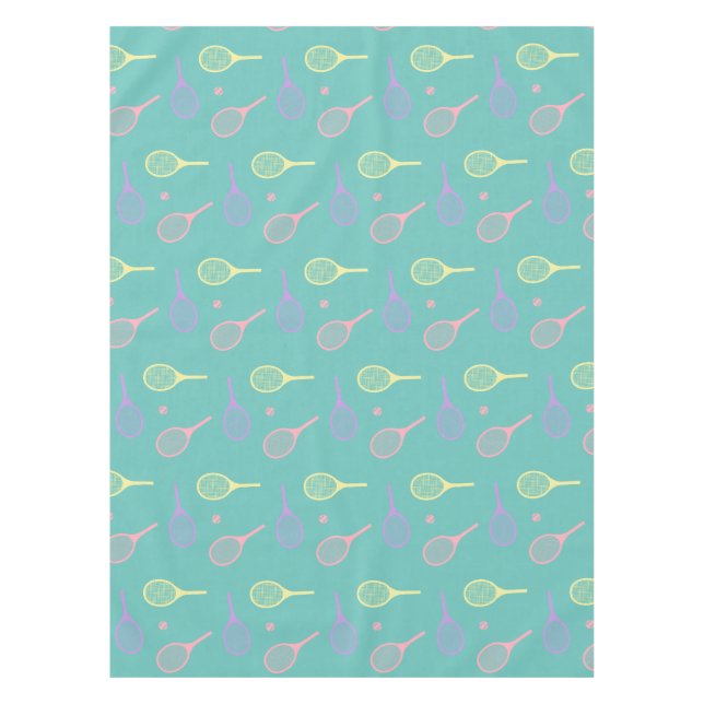 Nappe Raquettes de tennis Pastel avec balle de tennis su (Devant)