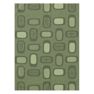 Nappe Rectangles arrondies MCM du milieu du siècle vert 
