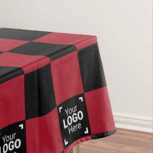 Nappe Red & Black Check Business Logo Activité / Fête
