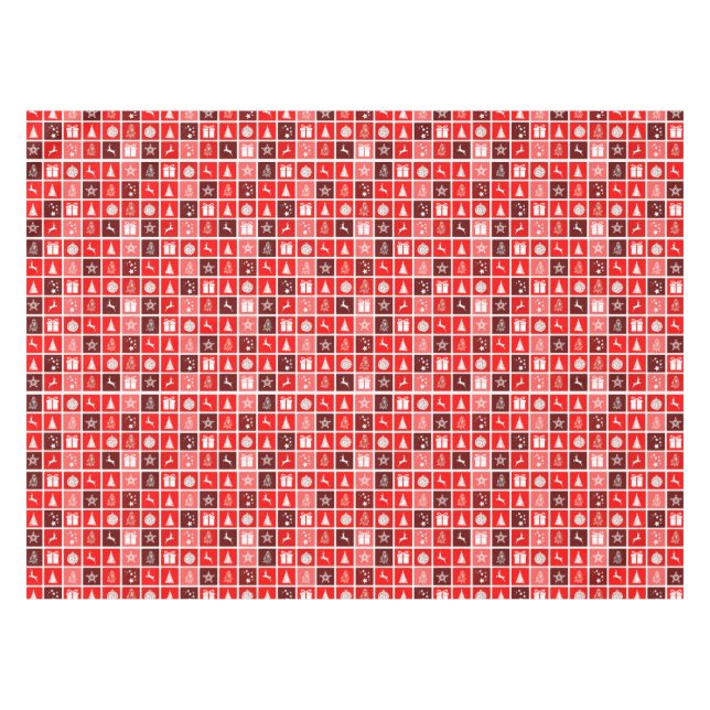 Nappe Red Christmas Holiday Cute Tree Reinder (Devant (Horizontal))