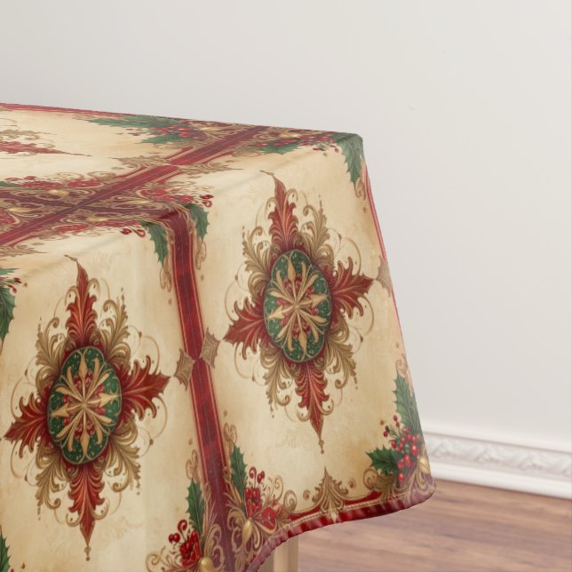 Nappe Red Decorative Holiday Tablecloth (In Situ)