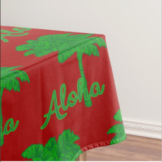 Nappe Red Green Palm Aloha Tropical Holiday