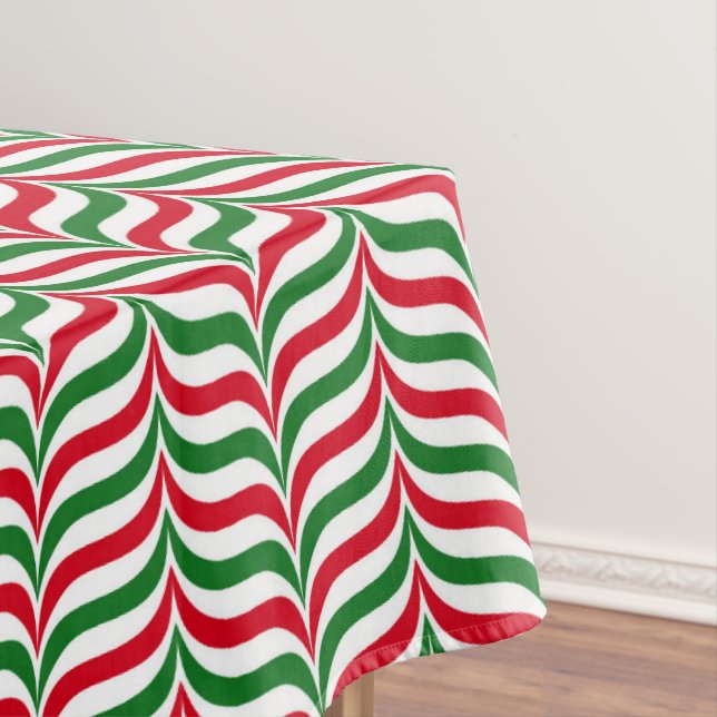 Nappe Red Green Teardrops Christimas Tablecloth (In Situ)