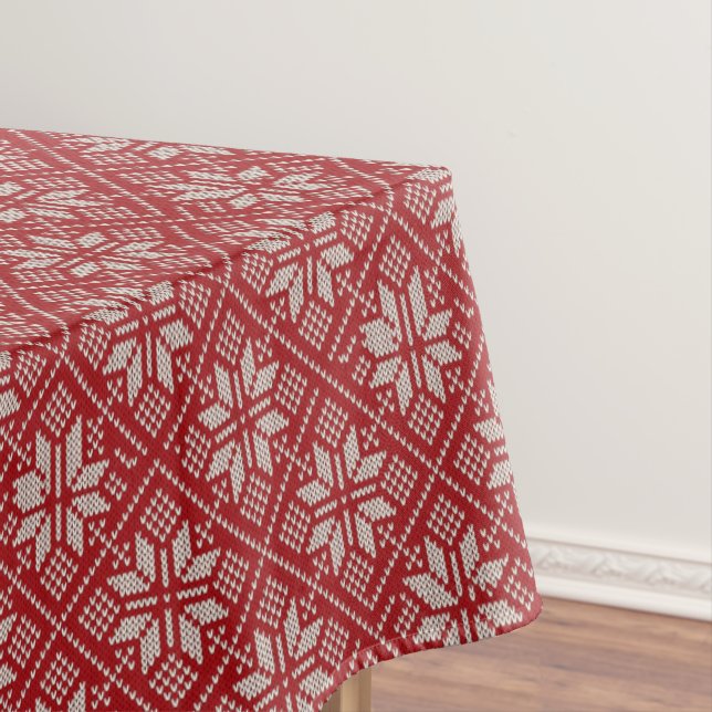 Nappe Red Jacquard Christimas Tablecloth (In Situ)