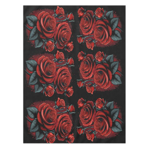 Nappe Red Roses sur Black Stunning Art Party