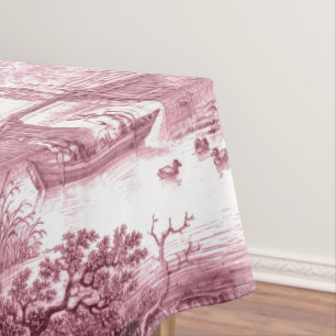 Nappe Red Toile Vintage Pont pastoral Français Bateau