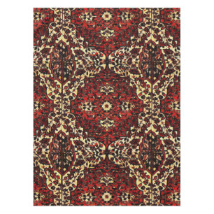 Nappe Regard de tapis de Perse dans rouge foncé et crè