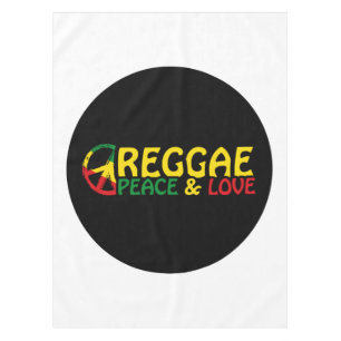 Nappe Reggae art avec des mots positifs Paix et Amour