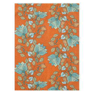 Nappe Remous floral coloré élégant sur le cuir orange