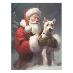 Nappe Renard Terrier à poil dur Père Noël Noël Fête