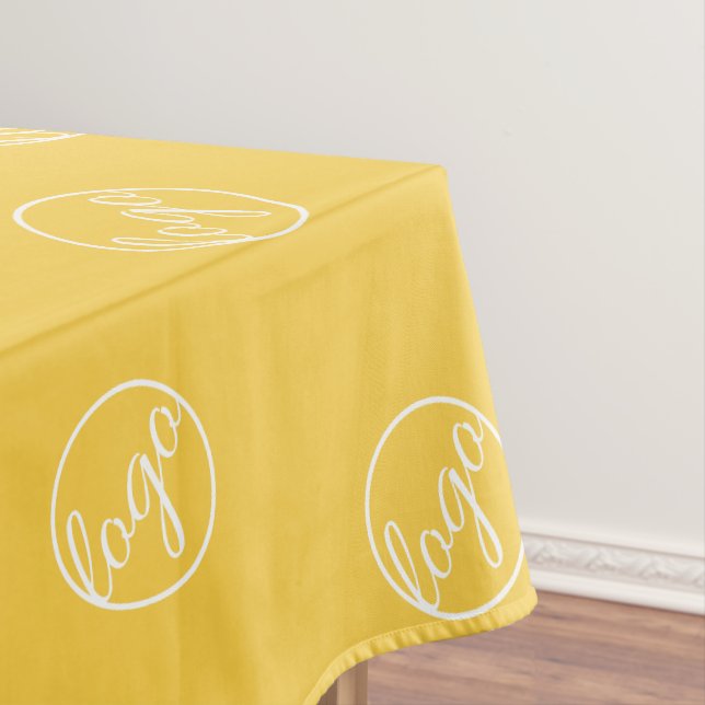 Nappe Restaurant Jaune Personnalisé Commerce Logo (In Situ)