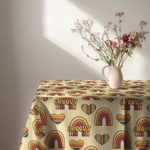Nappe Rétro Arc-en-Ciel Années 60 Pastel Table Joi