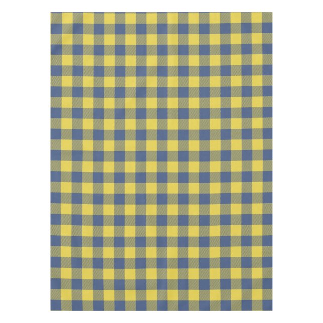 Nappe Retro Buffalo Plaid Tartan Motif jaune bleu  (Devant)