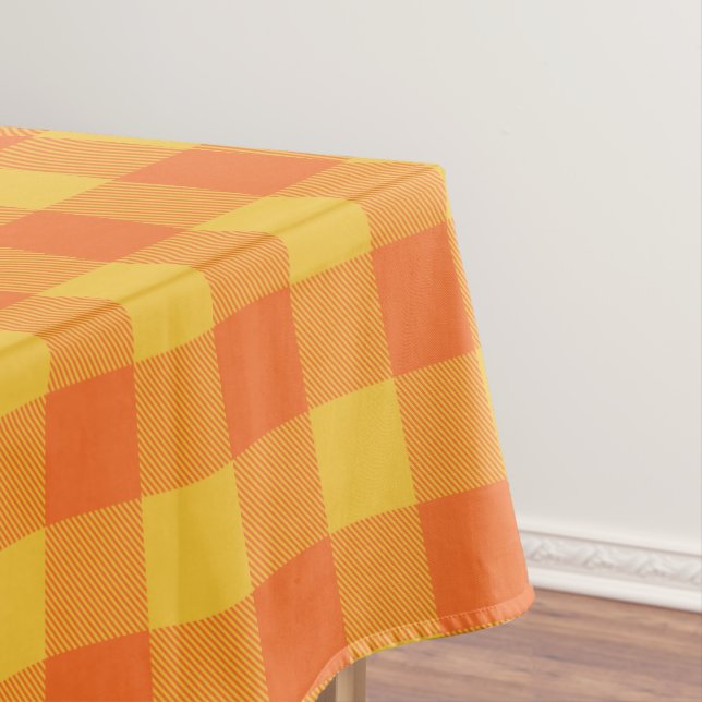 Nappe Retro Buffalo Plaid Tartan Motif Jaune Orange (In Situ)