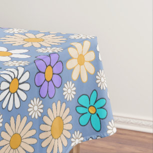 Nappe Retro Daisy Motif Simple.01. L Blue BG