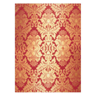 Nappe Rétro motif rouge de luxe élégant de damassé d