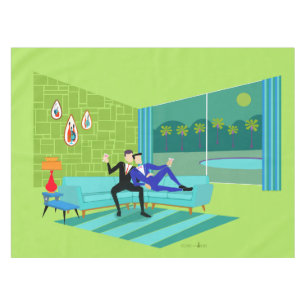 Nappe rétro romantique à deux gais