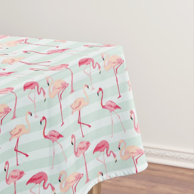 Nappe Rétros Flamants roses sur les rayures en bon état (In Situ)