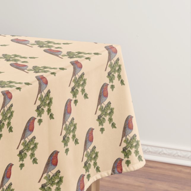 Nappe Robin perché sur des oiseaux sauvages de feuilles  (In Situ)