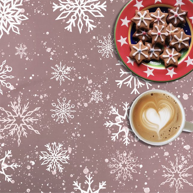 Nappe Rose blanc Snowflakes rose (Créateur téléchargé)