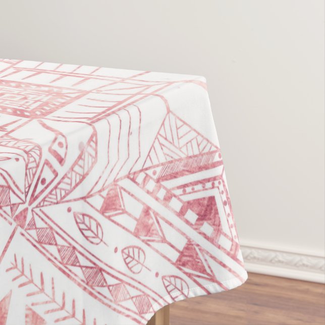 Nappe Rose élégant Gold géométrique Tribal Aztec Motif (In Situ)