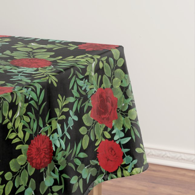 Nappe Rose Floral Black & Red Peony Mariage (In Situ)