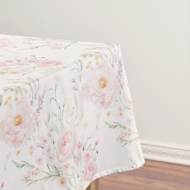 Nappe Rose floral clair Pastel Élégant (In Situ)