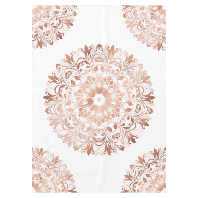 Nappe Rose Gold Floral Mandala (Devant)
