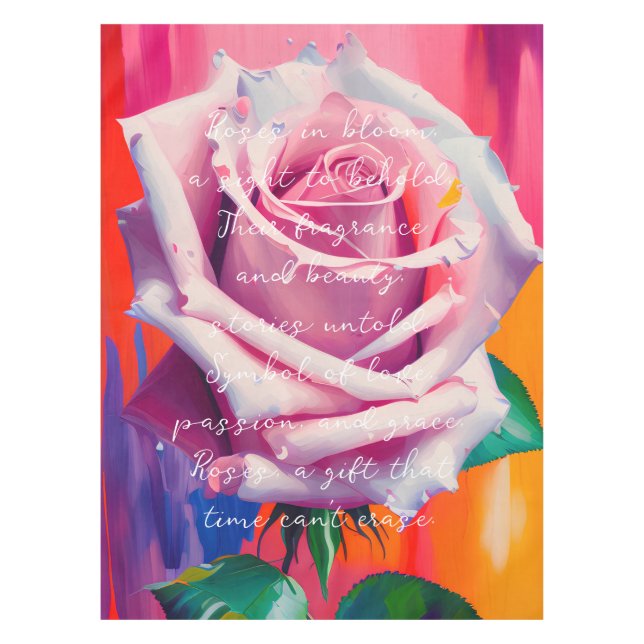 Nappe Rose gras en fleurs poème Bohemian Artsy (Devant)