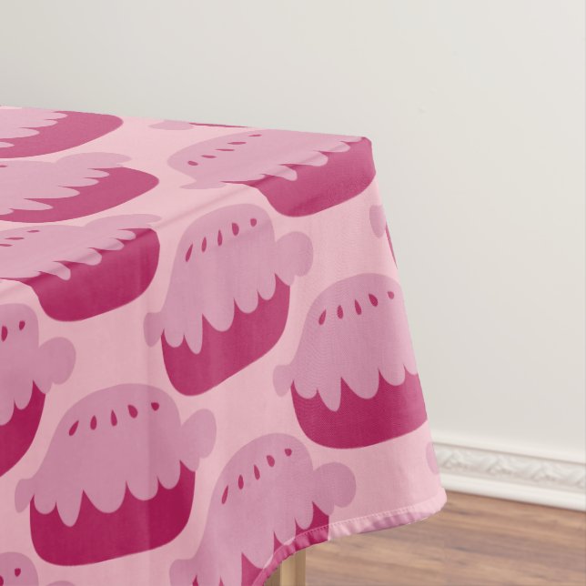 Nappe rose mignonne de motif de pâtisserie de (In Situ)