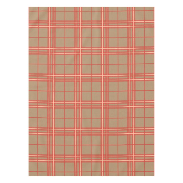 Nappe Rose, Pêche et Brown Plaid (Devant)