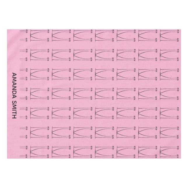Nappe Roses Douces, Personnalisées, Cocotiers Silhouette (Devant (Horizontal))