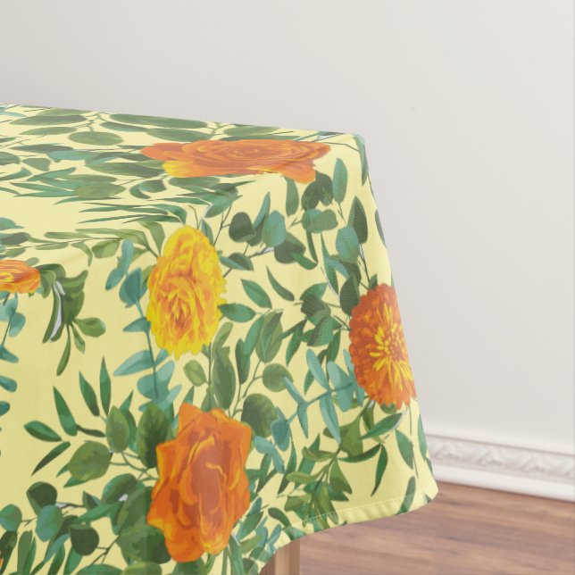 Nappe Roses Mariages orange jaune printemps (In Situ)