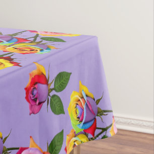 Nappe Roses Multicolores Brillantes Aux Teintes Arc-En-C