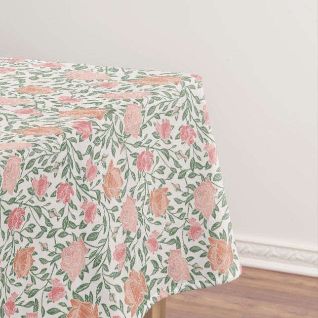 Nappe Roses roses et pêches Vintage Parfait (In Situ)