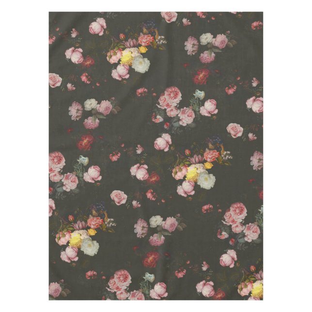 Nappe Roses roses roses roses roses florales sombres (Devant)