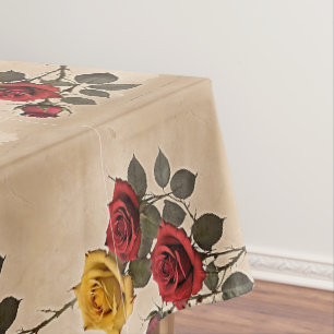 Nappe Roses rouges et jaunes inspirées de l'ancien